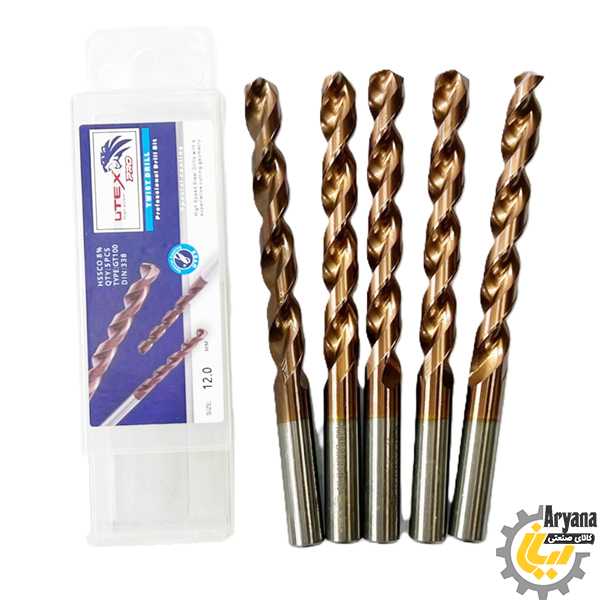 ست مته 5 عددی آلیاژ HSS-CO برند UTEX (یوتکس) (از سایز 1 تا 16 میلیمتر)