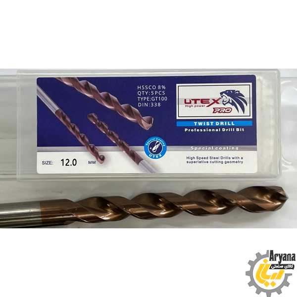 ست مته 5 عددی آلیاژ HSS-CO برند UTEX (یوتکس) (از سایز 1 تا 16 میلیمتر)