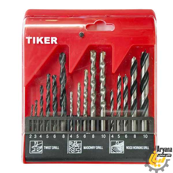 جعبه مته 16 عددی TIKER (چوب، آهن، بتن و آجر)