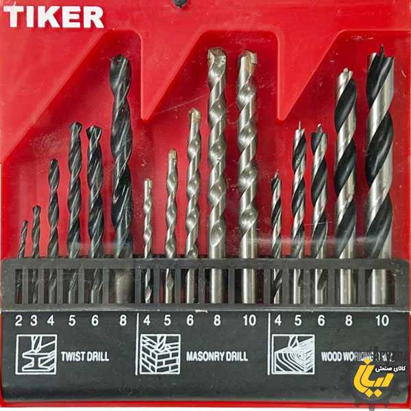 جعبه مته 16 عددی TIKER (چوب، آهن، بتن و آجر)